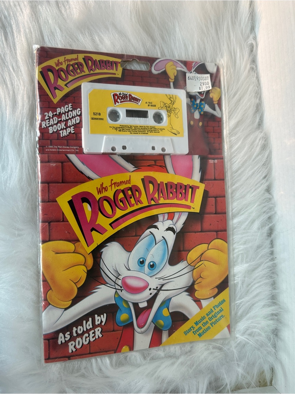 1988 Vintage Disney Roger Rabbit Storytime Book & Cassette NWT
